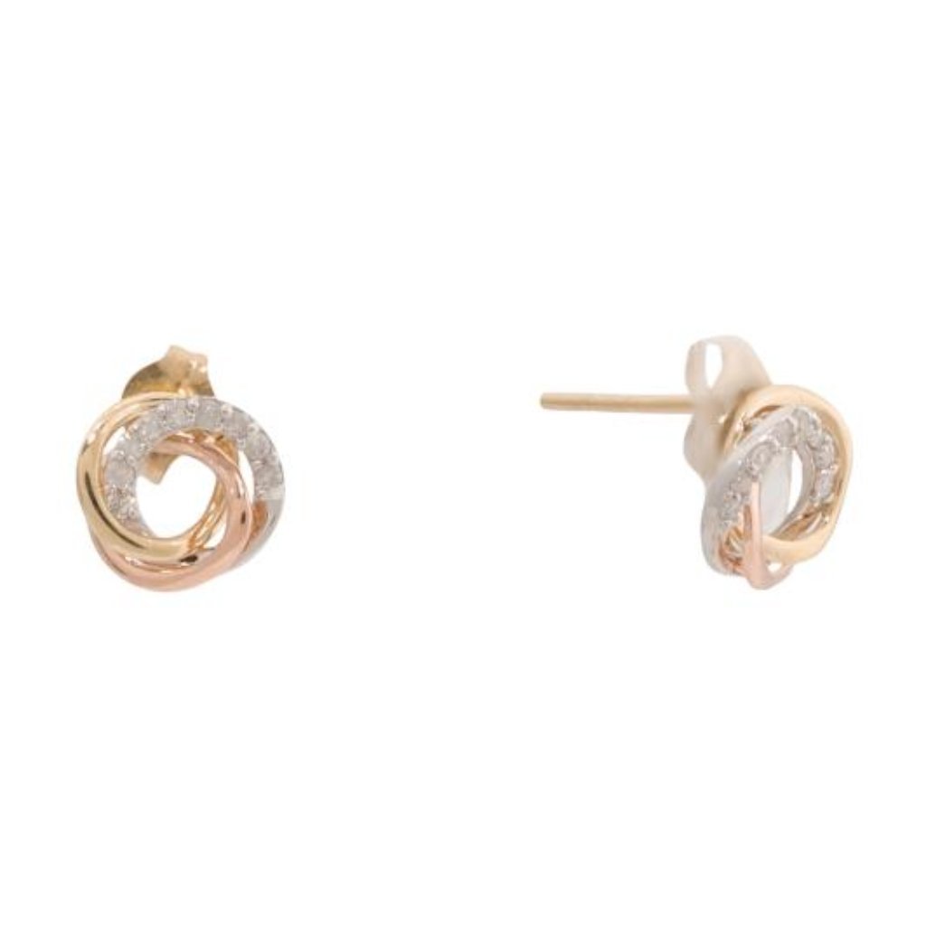 White Lotus 14kt Gold Diamond Love Knot Earrings